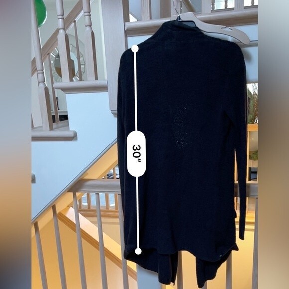BAREFOOT DREAMS Cozychic Lite Island Drape Front Black Cardigan Style 903 Sz 1X - Picture 12 of 13